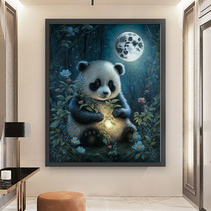 Huancan - Panda Under The Moon - 50*60CM 11CT 3 Stamped Cross Stitch