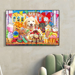 Puppy'S Life 70*50CM(Canvas) Full Square Drill Diamond Painting