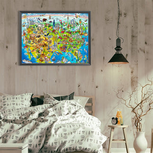 High-Angle Map 40*30CM(Canvas) Full Round Drill Diamond Painting
