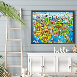 High-Angle Map 40*30CM(Canvas) Full Round Drill Diamond Painting