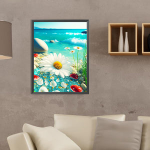 Seaside Daisy 30*40CM(Canvas) Full Round Drill Diamond Painting