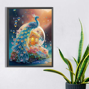 Fantasy Peacock 30*40CM(Canvas) Partial Special Shaped Drill Diamond Painting