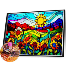 Load image into Gallery viewer, Glass Painting Sunflower Yamada 60*40CM(Canvas) Full Round Drill Diamond Painting
