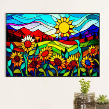 Load image into Gallery viewer, Glass Painting Sunflower Yamada 60*40CM(Canvas) Full Round Drill Diamond Painting
