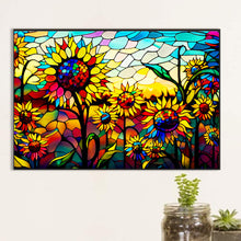 Load image into Gallery viewer, Glass Painting Sunflower Field 60*40CM(Canvas) Full Round Drill Diamond Painting
