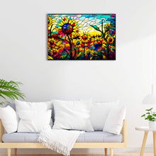 Load image into Gallery viewer, Glass Painting Sunflower Field 60*40CM(Canvas) Full Round Drill Diamond Painting
