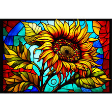 Load image into Gallery viewer, Glass Painting Sunflowers 60*40CM(Canvas) Full Round Drill Diamond Painting
