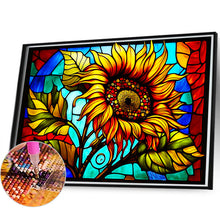 Load image into Gallery viewer, Glass Painting Sunflowers 60*40CM(Canvas) Full Round Drill Diamond Painting
