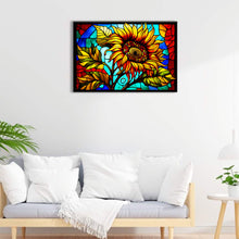 Load image into Gallery viewer, Glass Painting Sunflowers 60*40CM(Canvas) Full Round Drill Diamond Painting
