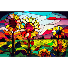 Load image into Gallery viewer, Glass Painting Roadside Sunflowers 60*40CM(Canvas) Full Round Drill Diamond Painting
