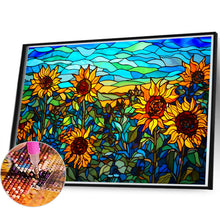 Load image into Gallery viewer, Sunflower Bush Painted On Glass 60*40CM(Canvas) Full Round Drill Diamond Painting
