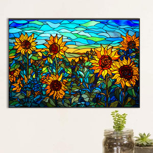 Sunflower Bush Painted On Glass 60*40CM(Canvas) Full Round Drill Diamond Painting