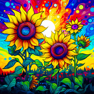 Colorful Sunflower 40*40CM(Canvas) Full Round Drill Diamond Painting