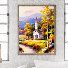 Load image into Gallery viewer, Church Scenery 30*40CM(Canvas) Full Round Drill Diamond Painting
