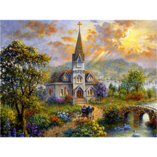 Load image into Gallery viewer, Church Scenery 40*30CM(Canvas) Full Round Drill Diamond Painting
