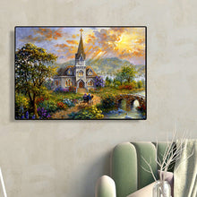 Load image into Gallery viewer, Church Scenery 40*30CM(Canvas) Full Round Drill Diamond Painting
