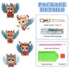 Load image into Gallery viewer, DIY Diamond Art Keychains Diamond Mosaic Kit 5pcs Gem Keychains Lady Bag Pendant
