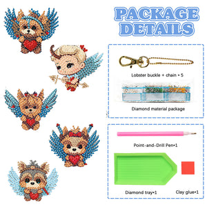 DIY Diamond Art Keychains Diamond Mosaic Kit 5pcs Gem Keychains Lady Bag Pendant