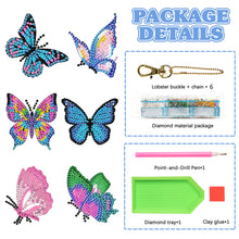 Load image into Gallery viewer, DIY Diamond Art Keychains Diamond Mosaic Kit 6pcs Gem Keychains Lady Bag Pendant
