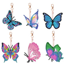 Load image into Gallery viewer, DIY Diamond Art Keychains Diamond Mosaic Kit 6pcs Gem Keychains Lady Bag Pendant
