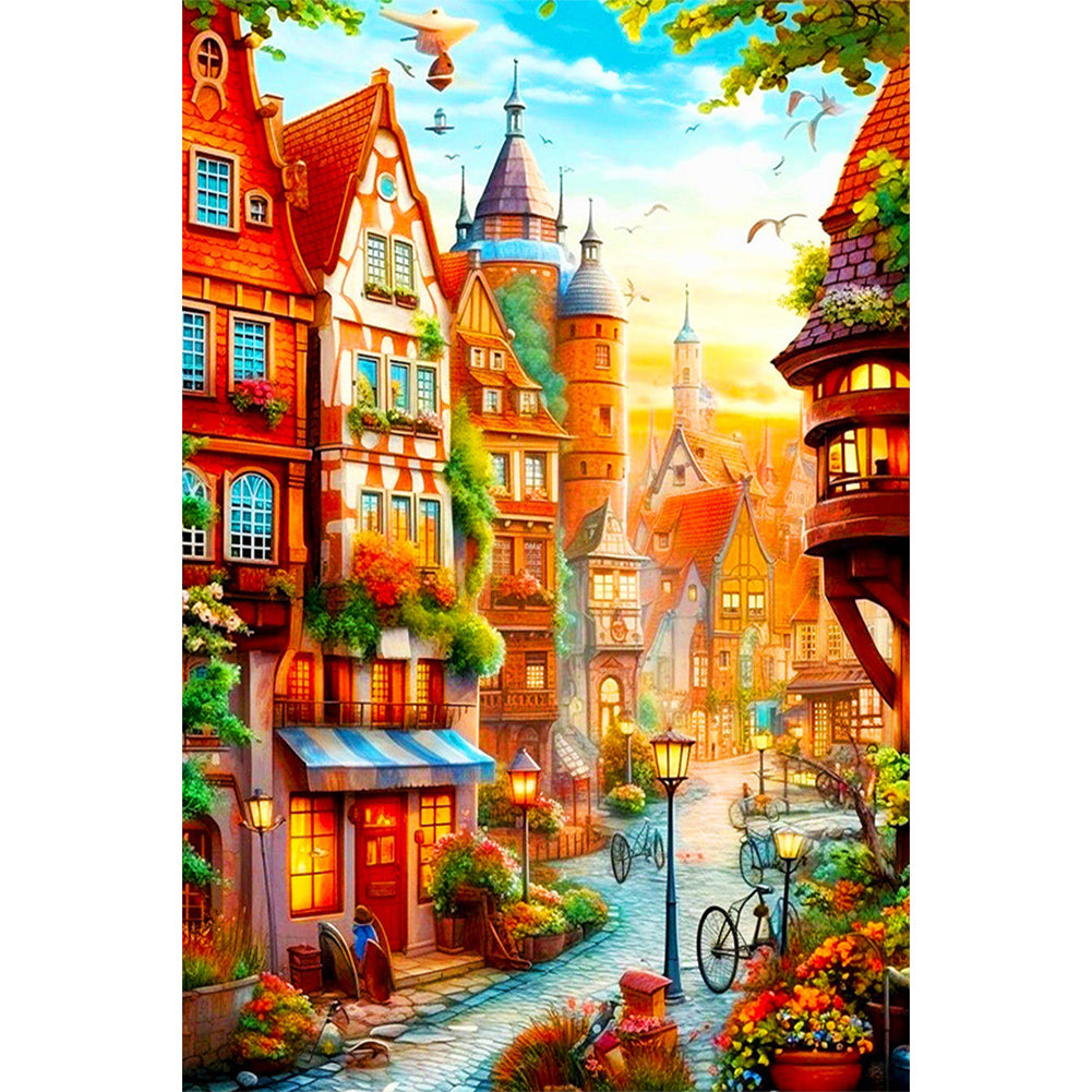 Beautiful City Streets 40*60CM(Canvas) Full Round Drill Diamond Painting