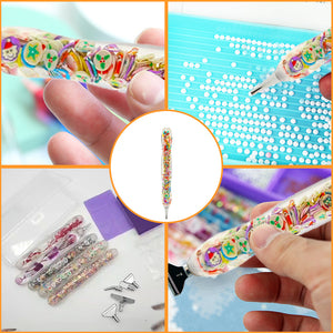 DIY 5D Diamond Stylus Pen Art Dotting Pen Threaded Spotting Pen(Smiley)