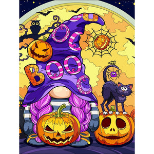 Halloween Jack-O-Lantern 30*40CM(Canvas) Full Round Drill Diamond Painting