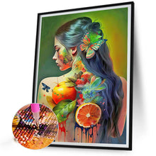 Load image into Gallery viewer, Butterfly Fruit Tattoo Back Girls 40*50CM(Canvas) Full Round Drill Diamond Painting
