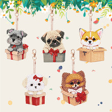 Load image into Gallery viewer, DIY Diamond Art Keychains Double Sided 5pcs Gem Keychains (Gift Puppy)

