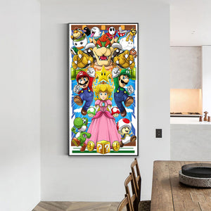 Super Mario 45*75CM(Canvas) Full Round Drill Diamond Painting