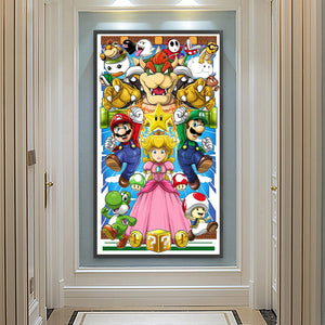 Super Mario 45*75CM(Canvas) Full Round Drill Diamond Painting