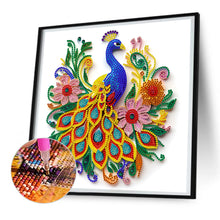 Load image into Gallery viewer, Peacock Paper Painting 30*30CM(Canvas) Partial Special Shaped Drill Diamond Painting
