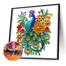 Load image into Gallery viewer, Peacock Paper Painting 30*30CM(Canvas) Partial Special Shaped Drill Diamond Painting
