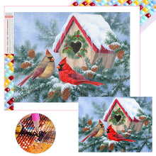 Load image into Gallery viewer, Snow Christmas Bird 40*30CM(Picture) Full Square Drill Diamond Painting
