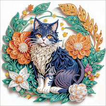 Load image into Gallery viewer, Paper Butterfly And Black Cat 30*30CM(Canvas) Partial Special Shaped Drill Diamond Painting
