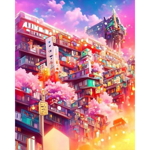 Colorful City 40*50CM(Picture) Full Round Drill Diamond Painting