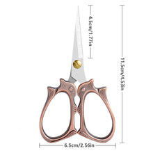 Load image into Gallery viewer, 4.44 Inch Dressmaker Shears Scissors 5 Colors Embroidery Scissors (Copper)
