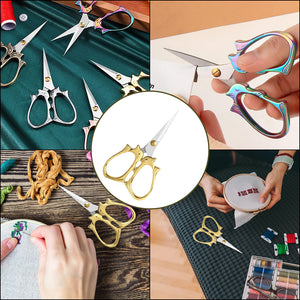 4.44 Inch Dressmaker Shears Scissors 5 Colors Embroidery Scissors (Gold)