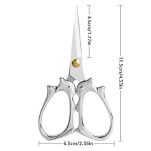 Load image into Gallery viewer, 4.44 Inch Dressmaker Shears Scissors 5 Colors Embroidery Scissors (Silver)
