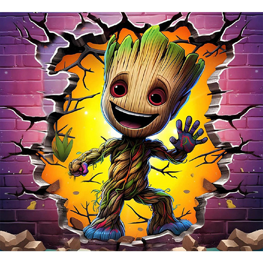 Superhero In Action Groot 55*50CM(Canvas) Full Round Drill Diamond Painting