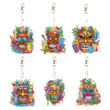 Load image into Gallery viewer, DIY Diamond Art Keychains Cartoon 6pcs (Hawaii Surfing)
