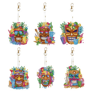 DIY Diamond Art Keychains Cartoon 6pcs (Hawaii Surfing)
