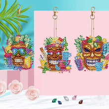 Load image into Gallery viewer, DIY Diamond Art Keychains Cartoon 6pcs (Hawaii Surfing)
