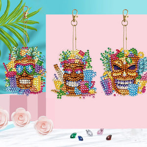 DIY Diamond Art Keychains Cartoon 6pcs (Hawaii Surfing)