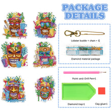 Load image into Gallery viewer, DIY Diamond Art Keychains Cartoon 6pcs (Hawaii Surfing)
