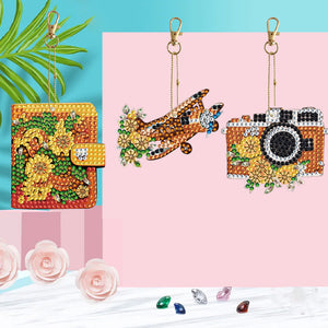 DIY Diamond Art Keychains Cartoon 6pcs (Retro Elements)