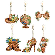 Load image into Gallery viewer, DIY Diamond Art Keychains Cartoon 6pcs (Retro Elements)
