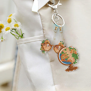 DIY Diamond Art Keychains Cartoon 6pcs (Retro Elements)