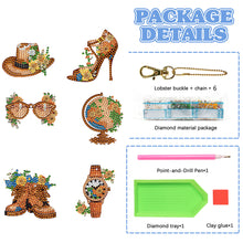 Load image into Gallery viewer, DIY Diamond Art Keychains Cartoon 6pcs (Retro Elements)
