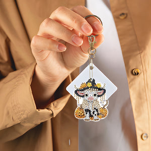 DIY Diamond Art Keychains Cartoon 6pcs (Halloween Calf)